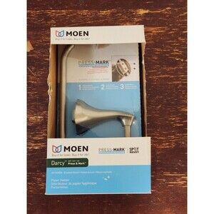 MOEN Darcy Single Post Toilet Paper Holder with Press and Mark in Brushed Nickel